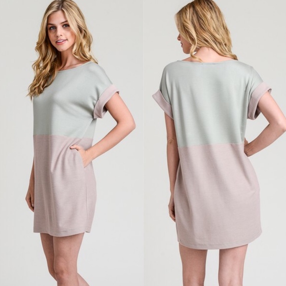 ALUNA Color Block Dress  - BLUE - Picture 3 of 3